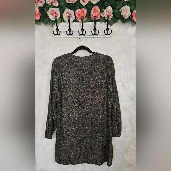 Vintage Gold Metallic Knit Sweater Tunic - Picture 3 of 6